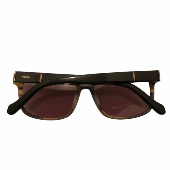 Fossil Brown Acetate Frame Unisex Sunglasses - Picture 3 of 6